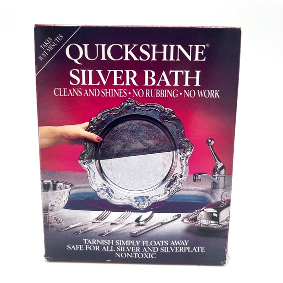 QuickShine Non-Toxic Liquid Cleanser for Silverware - Tarnish Removal Made Easy - Picture 1 of 6